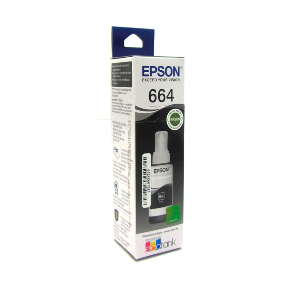 BOTELLA DE TINTA EPSON T664 NEGRO 70ML