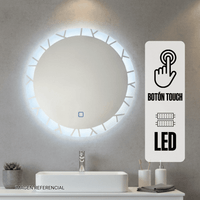 Espejo Circular LED Kingston Zaga de Vidrio 59x59 cm
