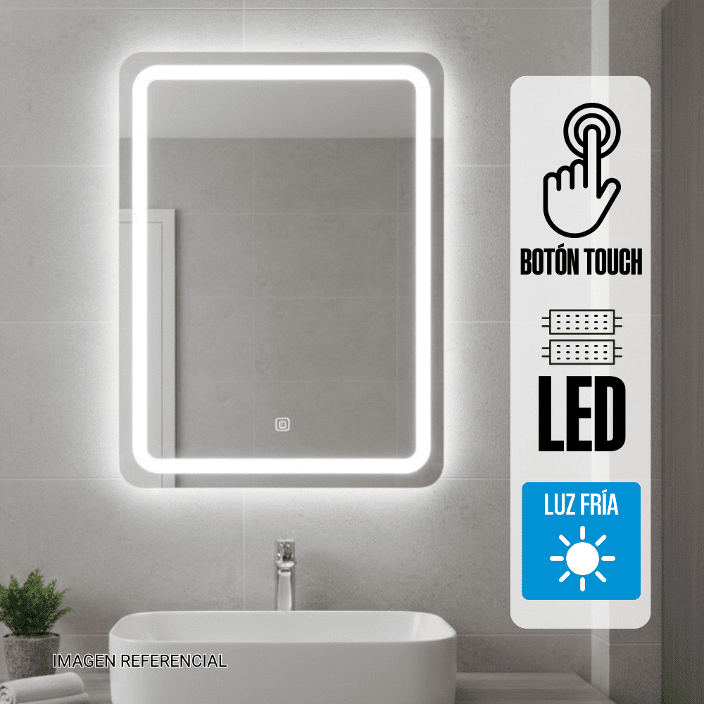 Espejo LED Orange Luz en Marco 60x80cm Biselado Frío