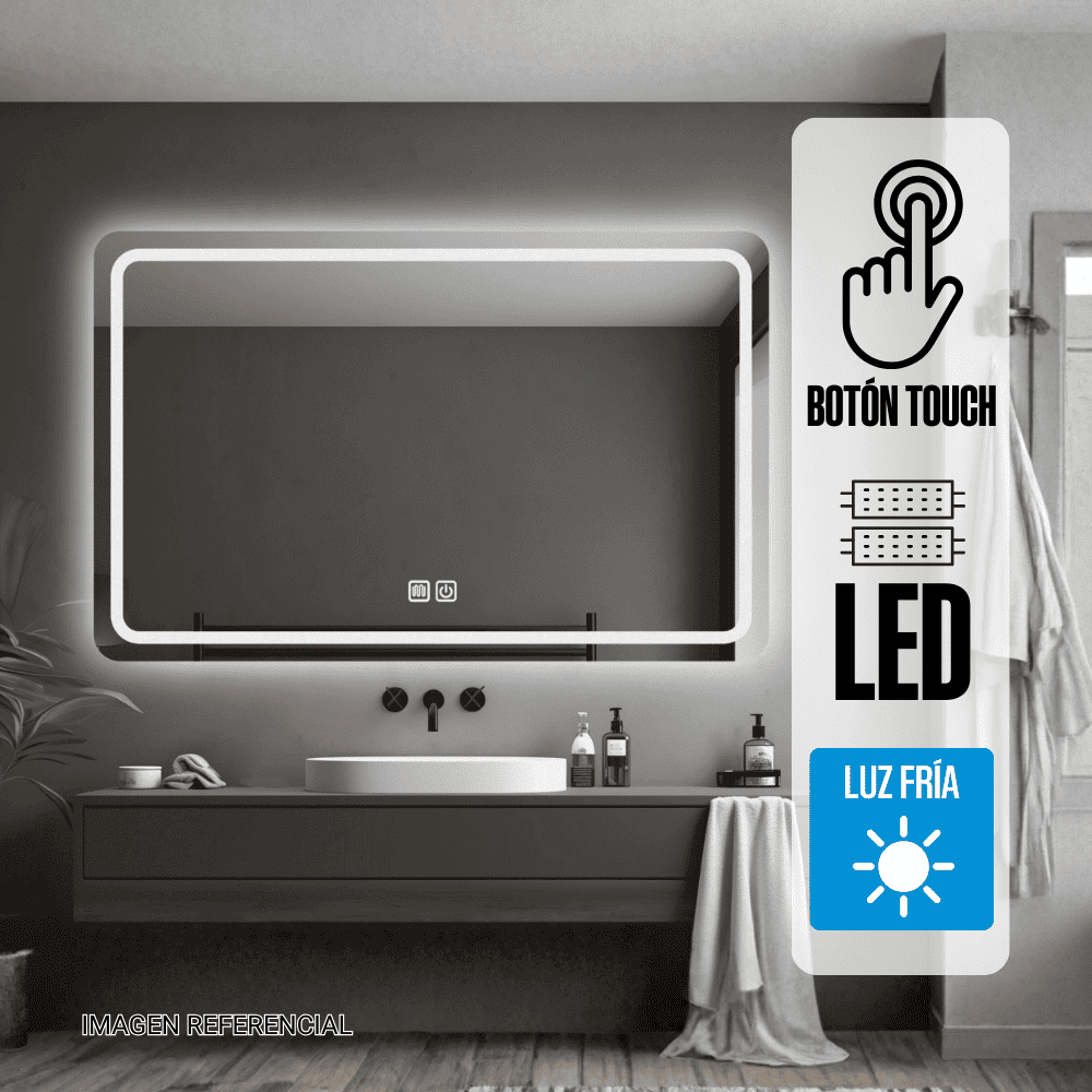 Espejo LED Antiempaño Orange 110x70cm Biselado Luz Fría