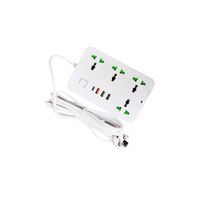 EXTENSION DE CORRIENTE PARA OFICINA HOGAR INTERIORES 4 ENTRADAS 4 USB 3 METROS BLANCO SANDAY