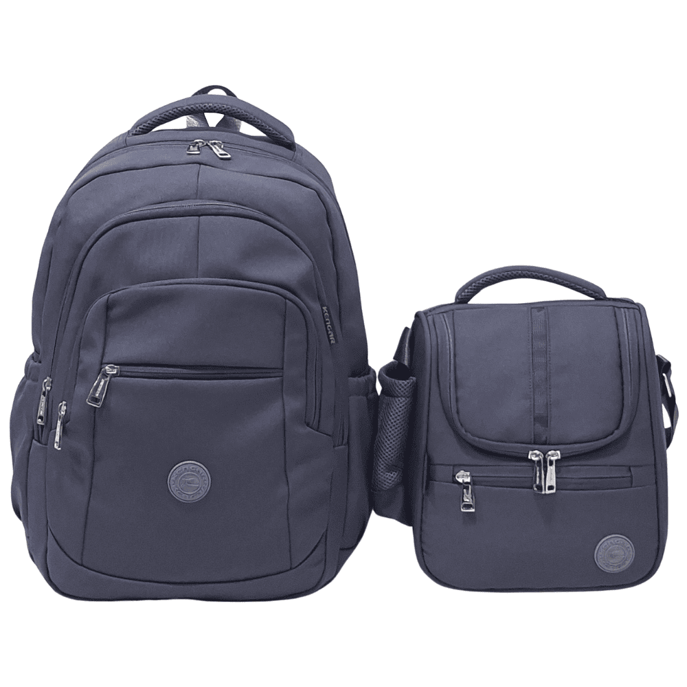 KIT ESCOLAR MOCHILA PIERO Y LONCHERA PRADO - PLOMO