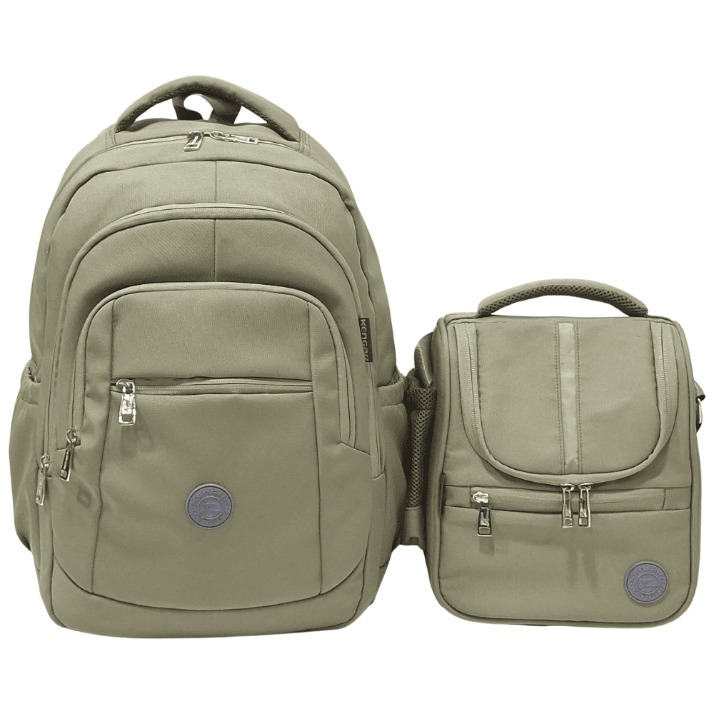 KIT ESCOLAR MOCHILA PIERO Y LONCHERA PRADO - VERDE OLIVO