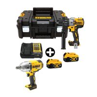 COMBO Dewalt: Taladro Percutor DCD996P2T-B2 20v-3v Brushless + Llave de Impacto 1/2"" 20V BRUSHLESS DCF899B + 2 Bateria 5Ah + Maleta Tstack