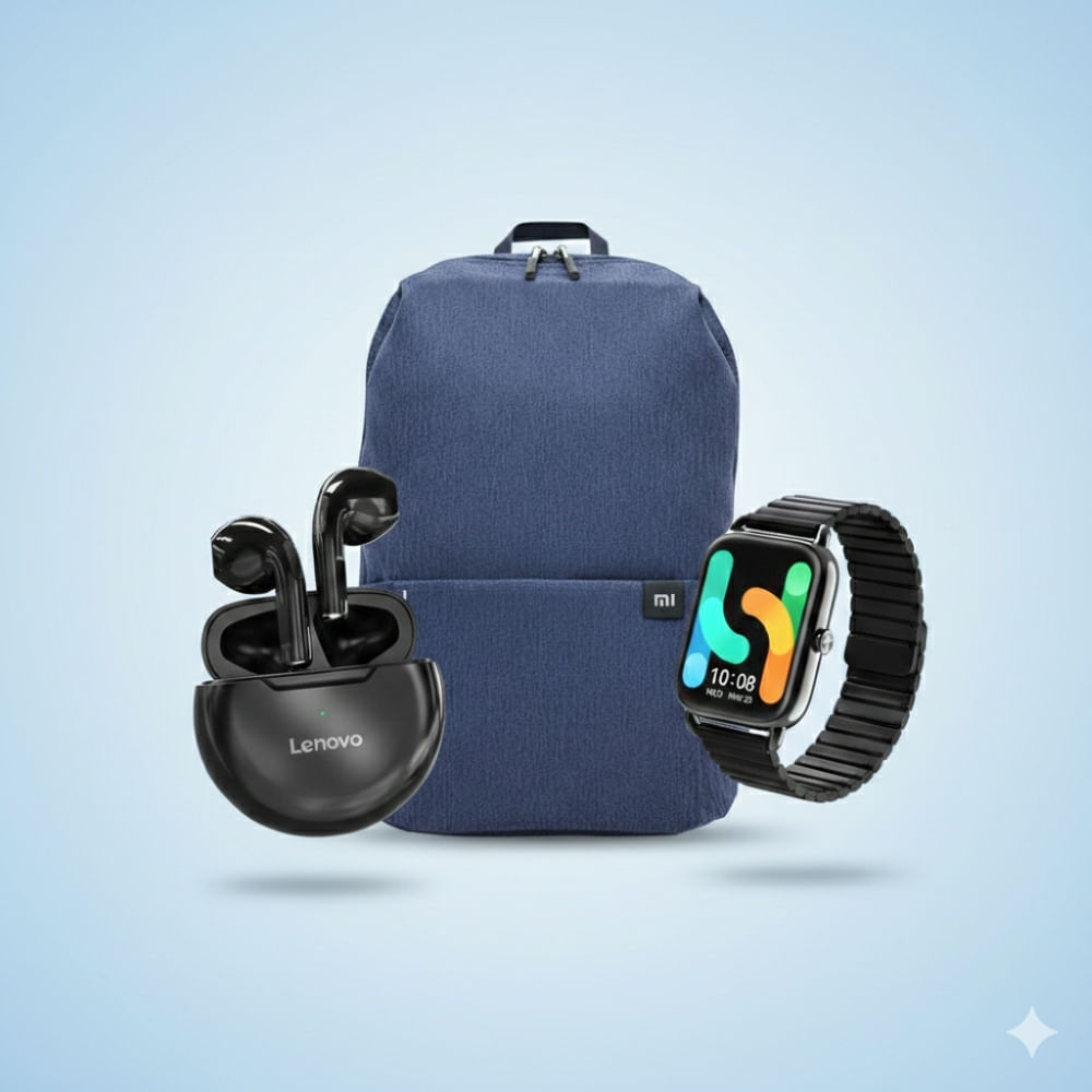 Haylou Smartwatch RS4 PLUS - Lenovo HT38 y Xiaomi Casual day pack 10L azul oscuro