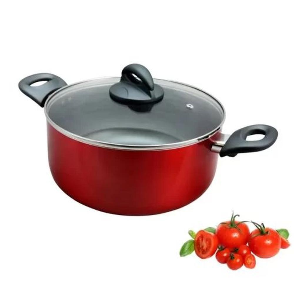 Olla Oster® 25CM Antiadherente Herscher de 4.7L Rojo 80161 02