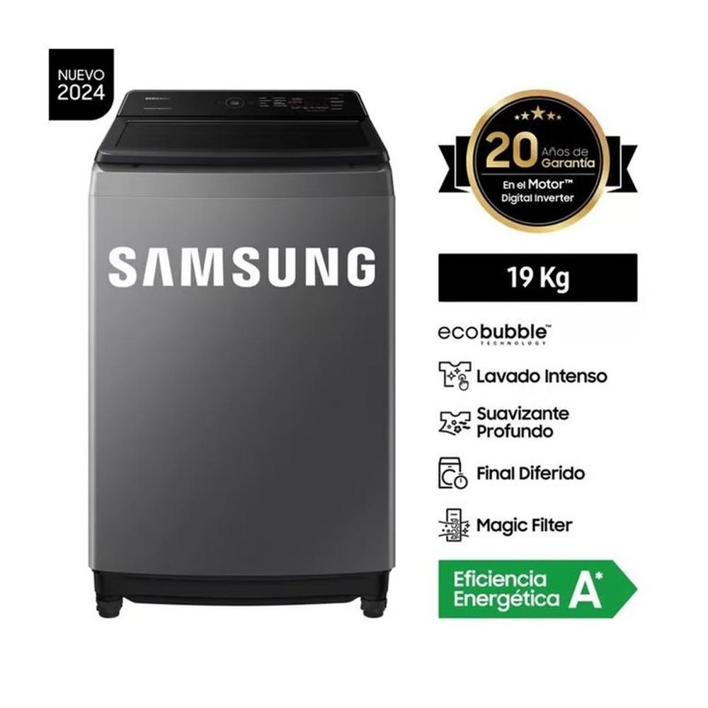 Lavadora Samsung EcoBubble 19KG Gris WA19CG6441BDPE