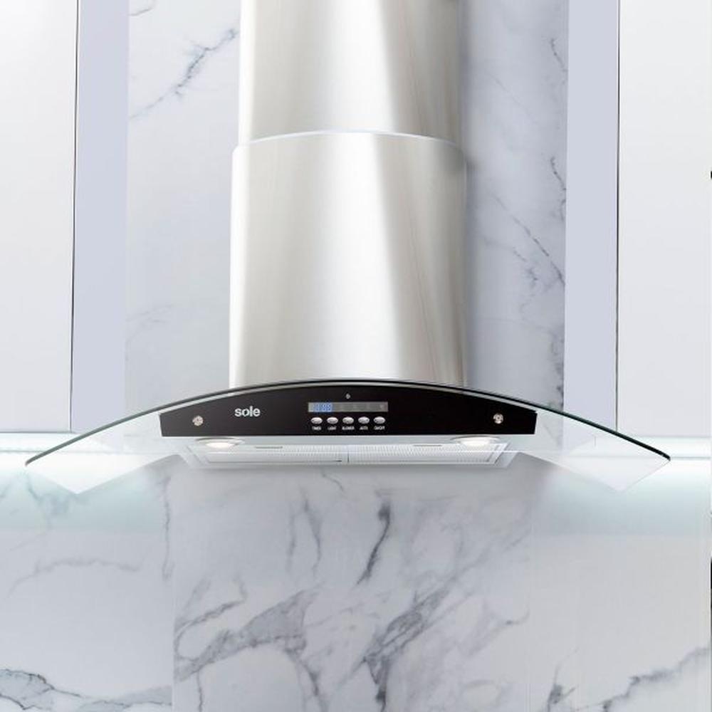 Campana Extractora Sole Vidrio Acero 90 cm Venus Ture63co