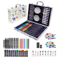 Set de Arte 48 Piezas Maleta con Pinturas y Acuarelas Blanco