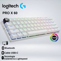 TECLADO GAMER LOGITECH PRO X 60 WIRELESS LIGHTSPEED SWITCH OPTICOS
