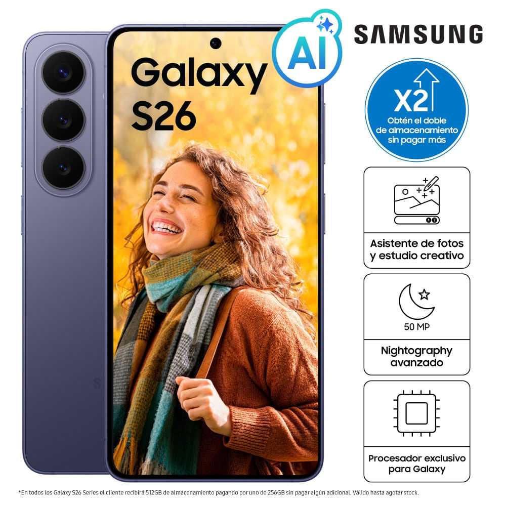 Smartphone Samsung Galaxy S26 512GB Cobalt Violet SM-S942BZVVLTP