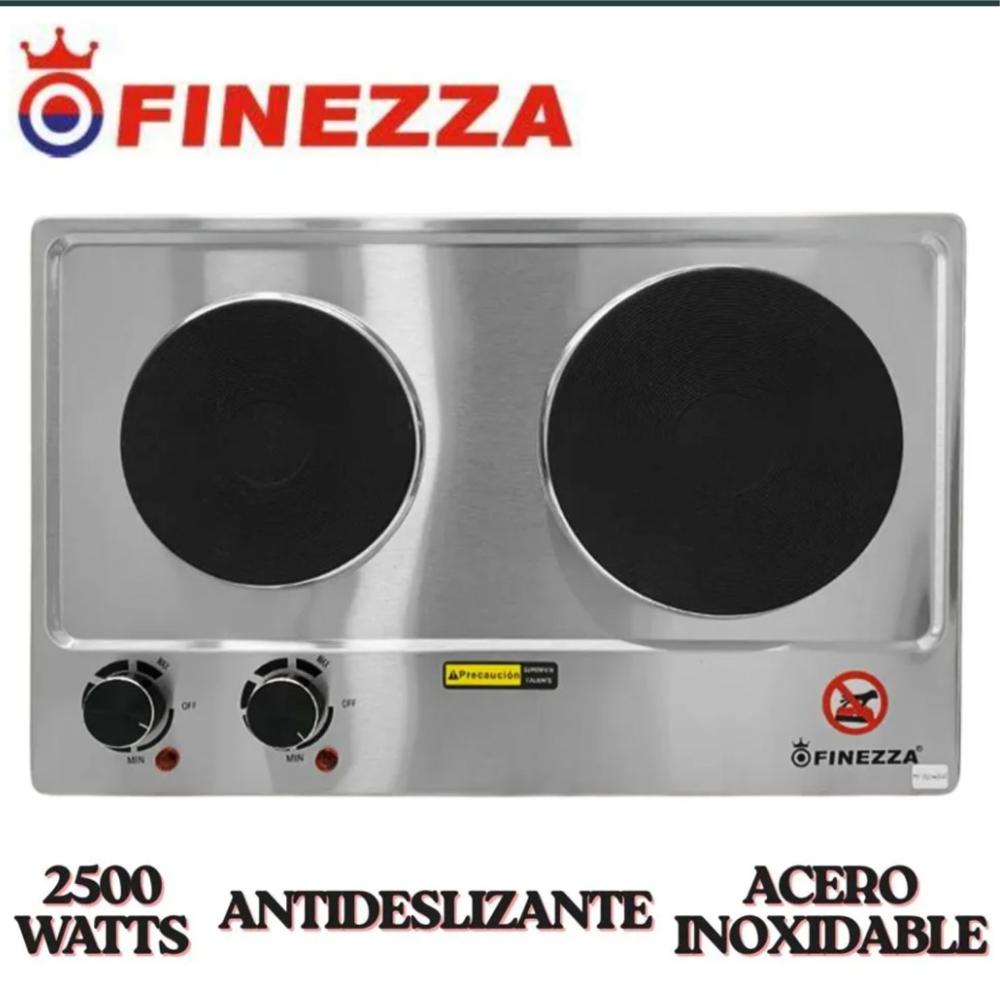 Cocina Electrica de Mesa Finezza FZ320H2CE Acero Inoxidable Dos Hornillas