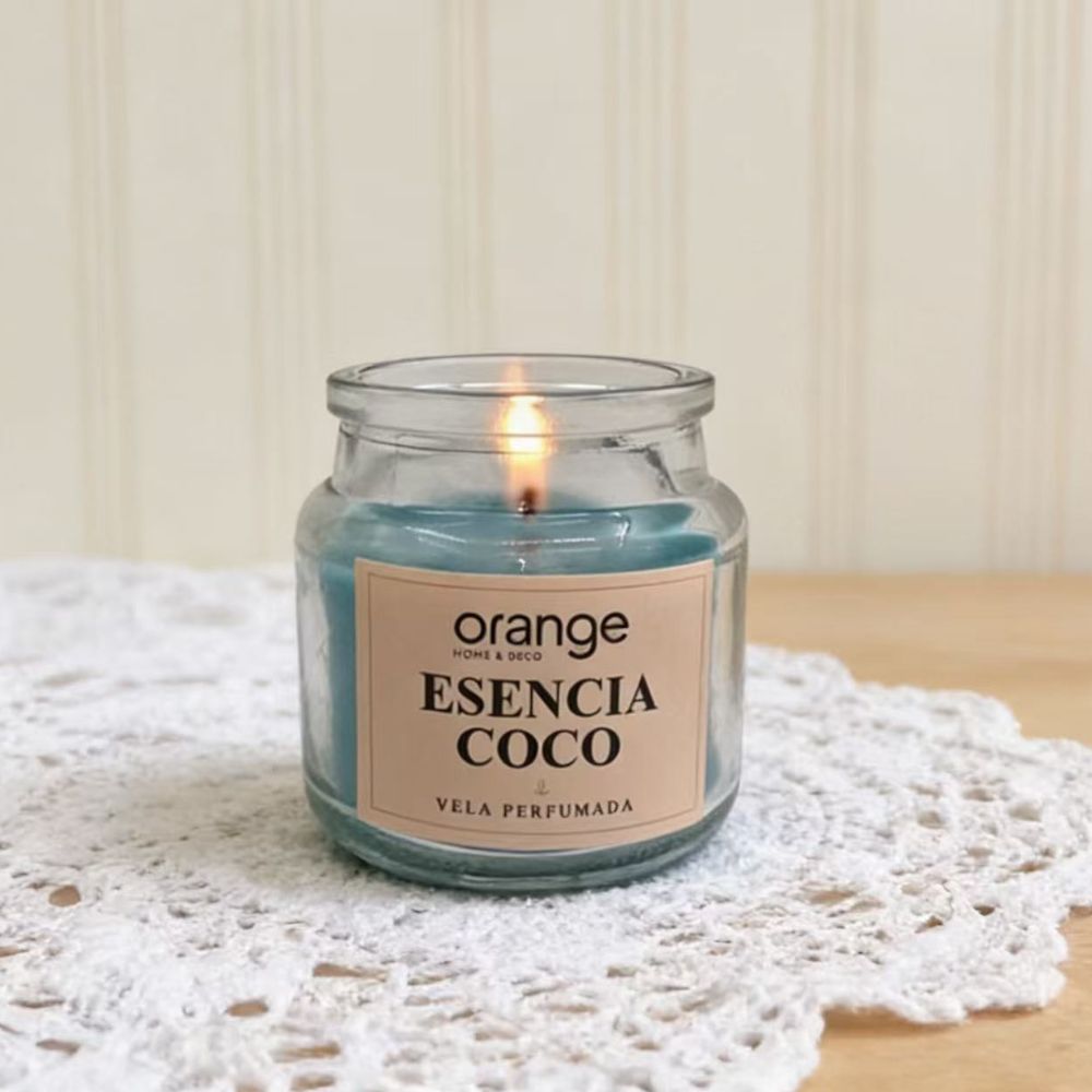 Vela Perfumada de Cera Orange Jomy 65G con Tapa Coco