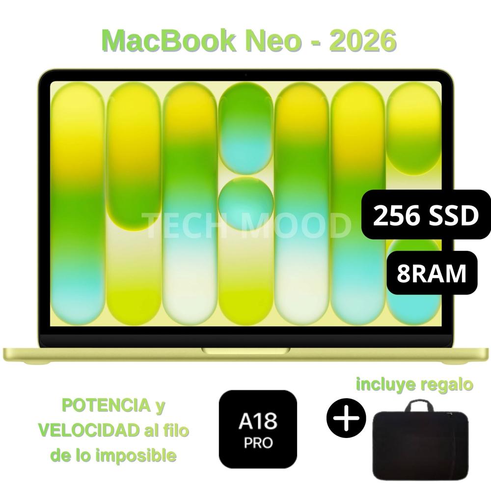 Apple Macbook Neo Apple de 13'' Chip A18 Pro 8GB RAM 256GB SSD Teclado Inglés - Citrus
