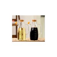 Dispensador de Aceite y Vinagre con tapa de bambu 1L