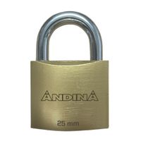 Candado con llave de fierro 25mm Dorado Andina