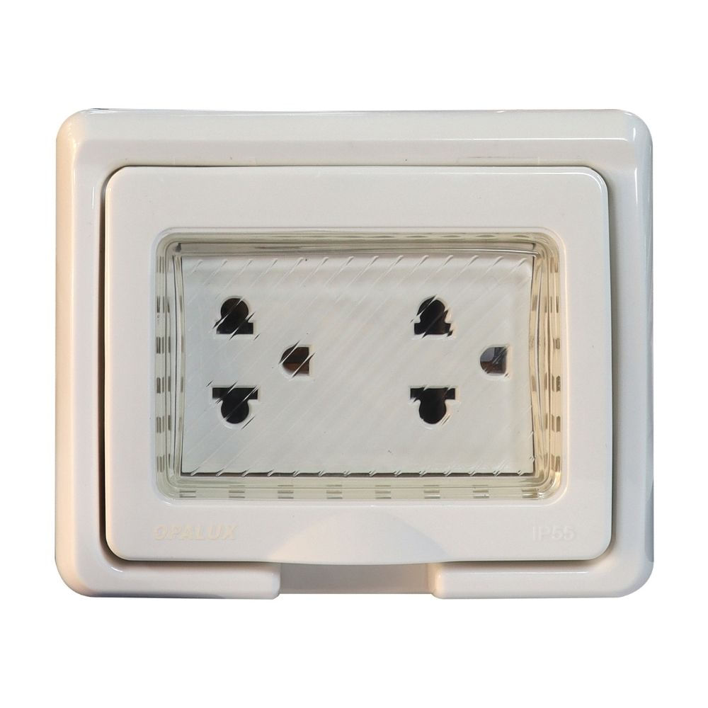 Hidrobox Blanco Toma Doble Lt Opalux 15a Opalux