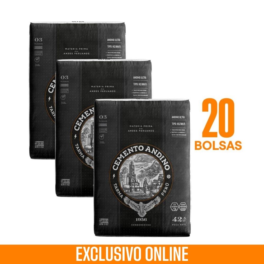 COMBO Andino: 20 Cementos Portland Tipo HS 42.5kg Ultra