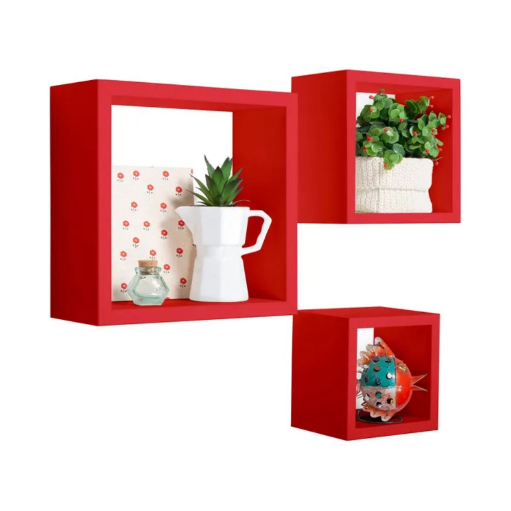 Repisa Cubo Flotante Rojo Muebles Bonno Repisa Cubo Flotante Rojo Muebles Bonno