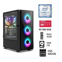 Computadora PC GAMER  Core I7  Ram 16GB  DISCO HDD 1TB   SSD 480GB   VIDEO RX 580 8GB