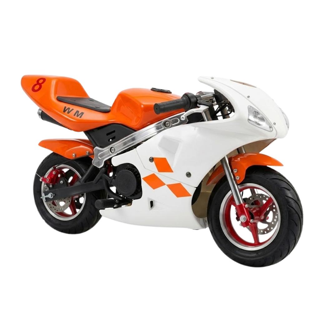 Mini Motoccross para Niños y Niñas 2 Tiempos Juguete Recreativo Naranja con Blanco