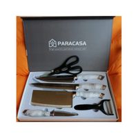 Juego de Cuchillos de Cocina con Tijera y Pelador Acero Inox. 6 Pzas