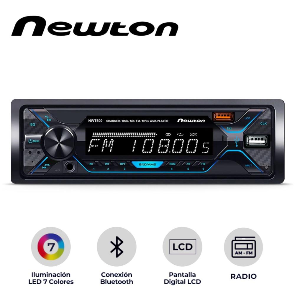 Autoradio Newton Viper NWT 500 con Máscara Extraíble luces LED de 7 Colores