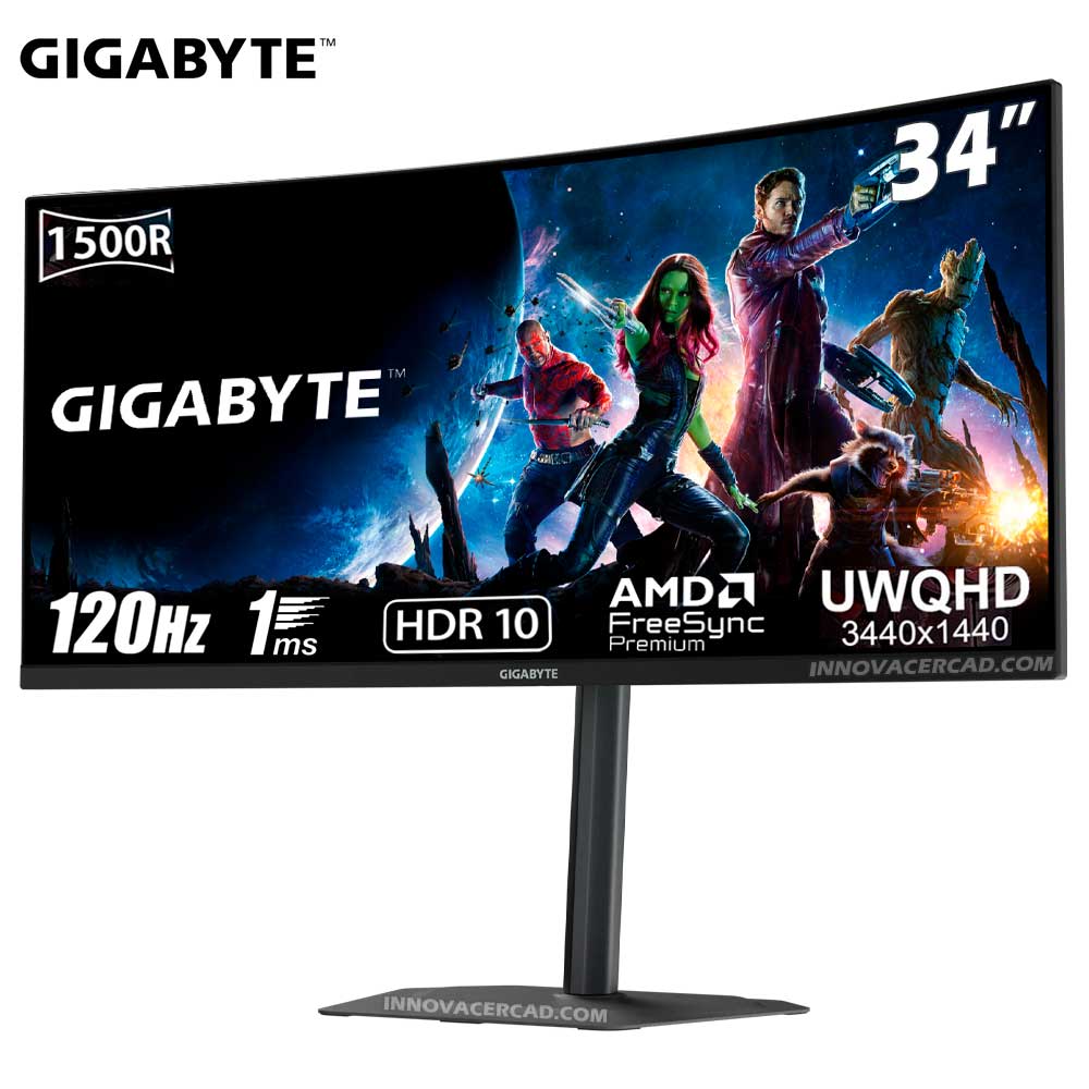 Monitor GIGABYTE GS34WQCA 34 Curvo WQHD 3440x1440 120HZ 1MS AMD Freesync Premium