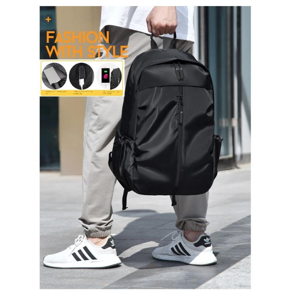 MOCHILA NEGRA NOTEBOOK LAPTOP TRABAJO ESCOLAR VIAJE NEGOCIO MULTIPLES COMPARTIMIENTOS GENIEKA