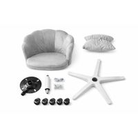 Silla Tocador Giratoria Escritorio Acolchada Ergonómica Ajustable Ruedas Base Estudio 190366-01