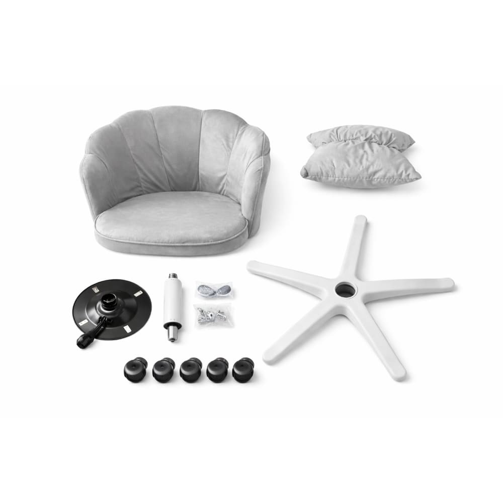 Silla Tocador Giratoria Escritorio Acolchada Ergonómica Ajustable Ruedas Base Estudio 190366-01