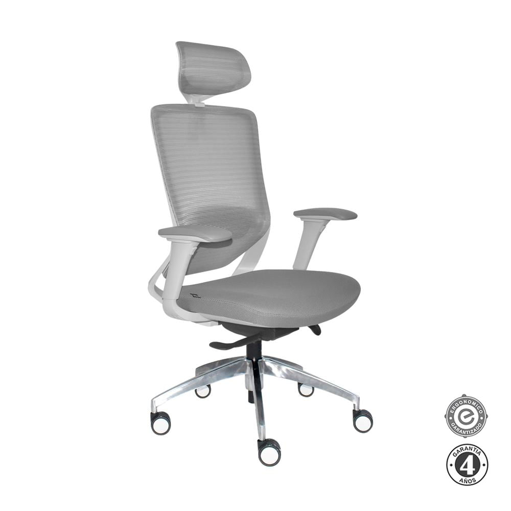 Silla Ergonómica Loop Presidente 4D Aluminio Gris Althea Confort