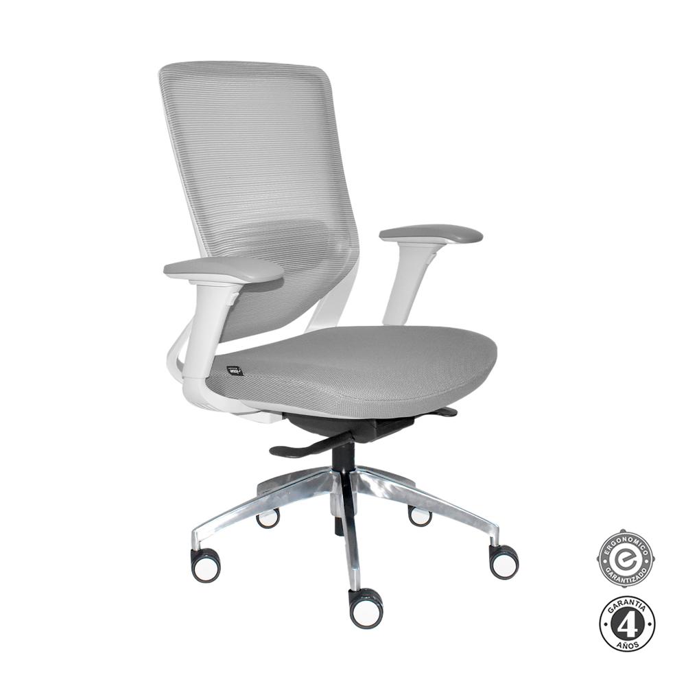Silla Ergonómica Loop Gerente 4D Aluminio Gris Althea Confort