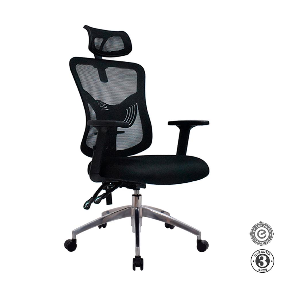 Silla Ergonómica Fone Ultra Presidente Aluminio Negro Althea Confort