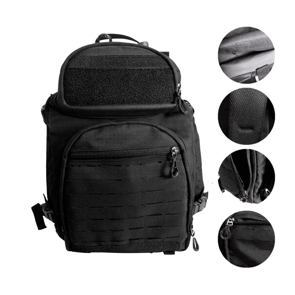 Mochila Militar 50L Táctica Camping Ejército Marina - Unisex Negro