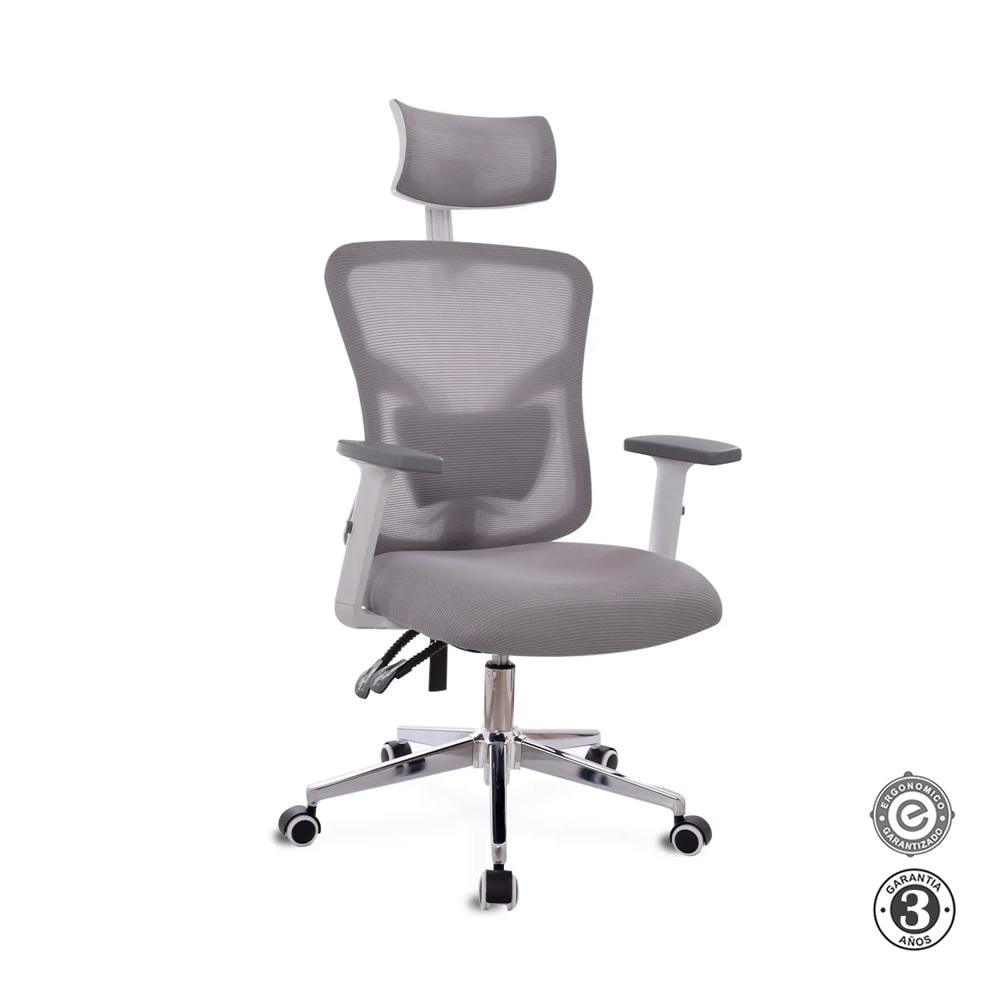 Silla Ergonómica Fone Ultra Presidente Cromado Gris Althea Confort