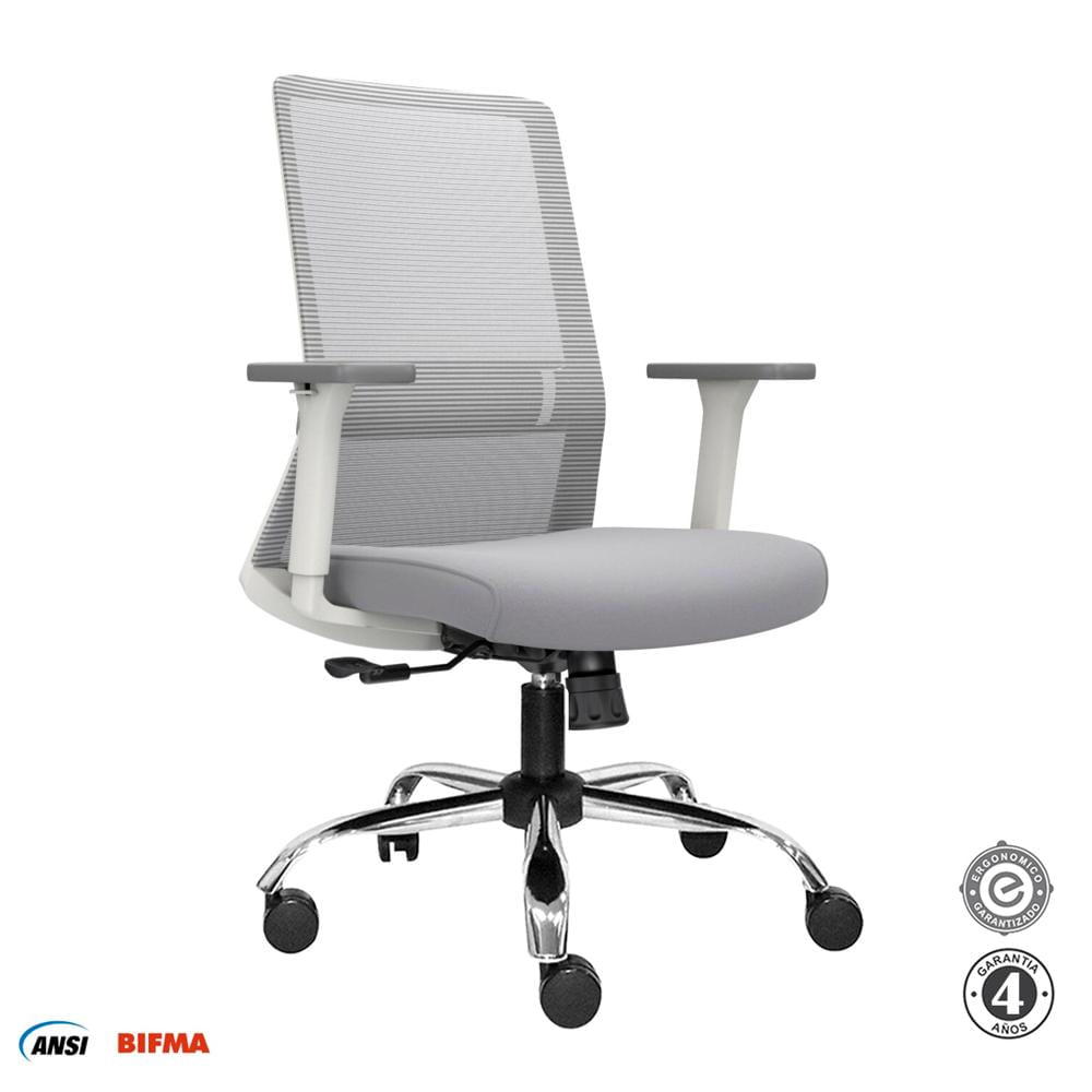 Silla Ergonómica Twist Gerente Cromado Gris Althea Confort