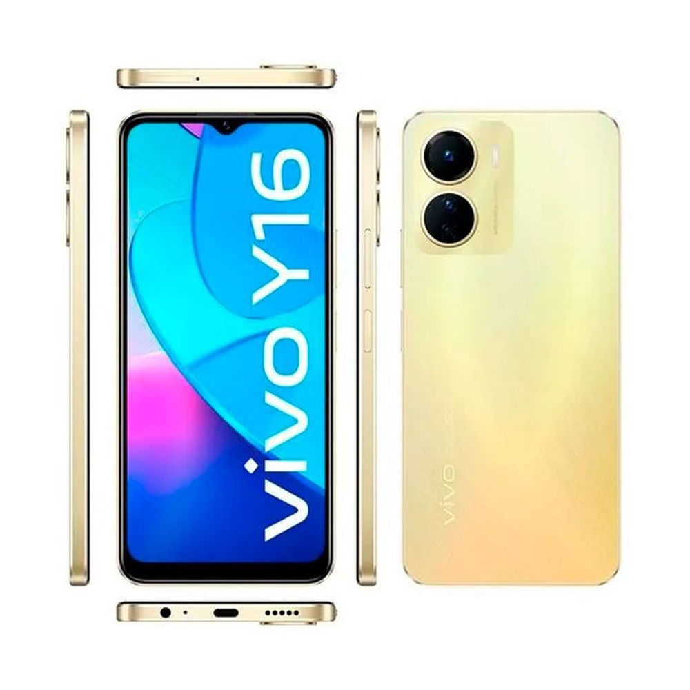 CELULAR VIVO Y16 128GB + 4GB DORADO LLOVIZNA.