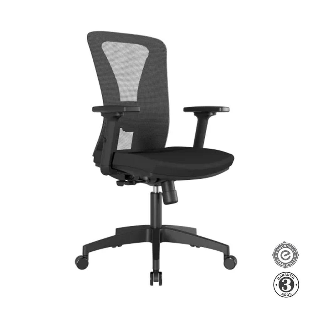 Silla Ergonómica Versalles Gerente Brazos 3D Nylon Negro Althea Confort