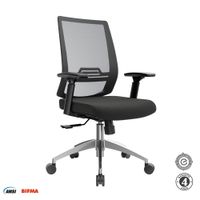 Silla Ergonómica Dubai Gerente Brazos 3D Aluminio Negro Althea Confort