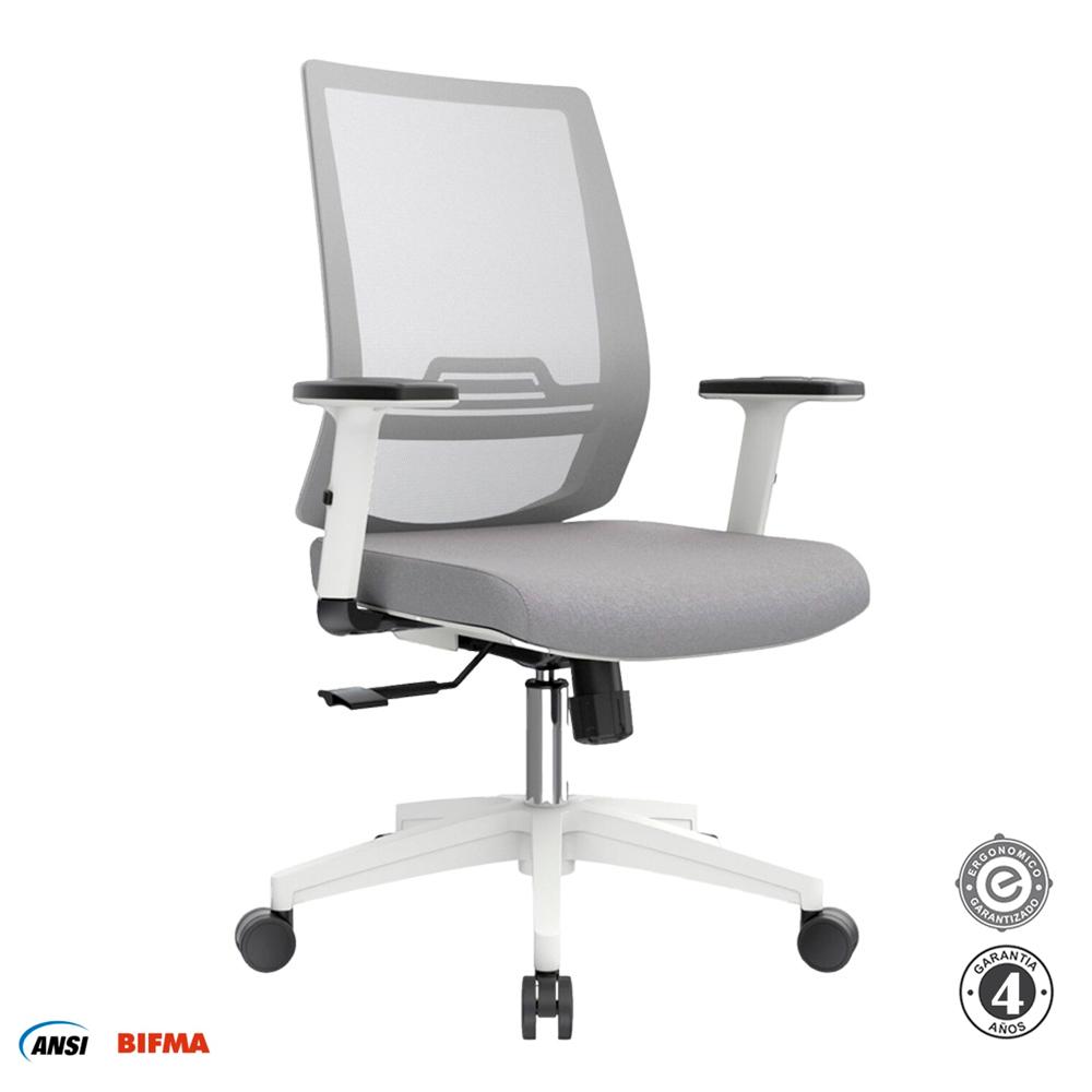 Silla Ergonómica Dubai Gerente Brazos 1D Nylon Gris Althea Confort