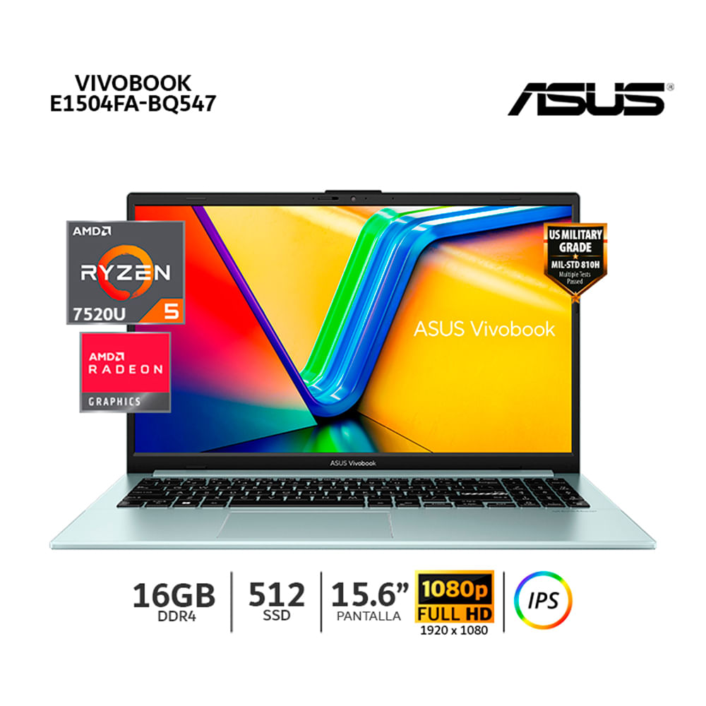ASUS VivoBook Go 15 E1504FA-BQ547 Ryzen 5 7520U 16Gb Ram 512Gb SSD 15.6 FHD