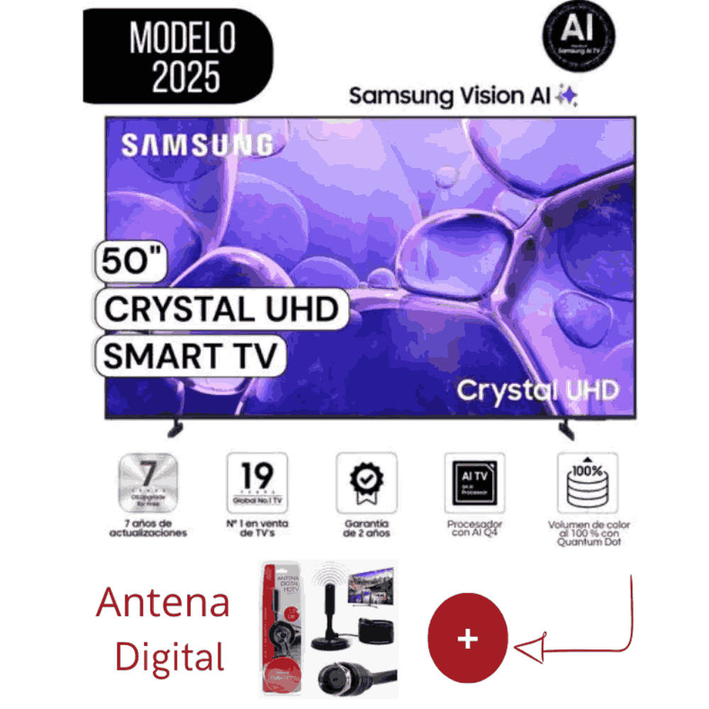 Televisor Samsung 50 Crystal Uhd U8000F Smart Tv 2025 MAS Antena Digital