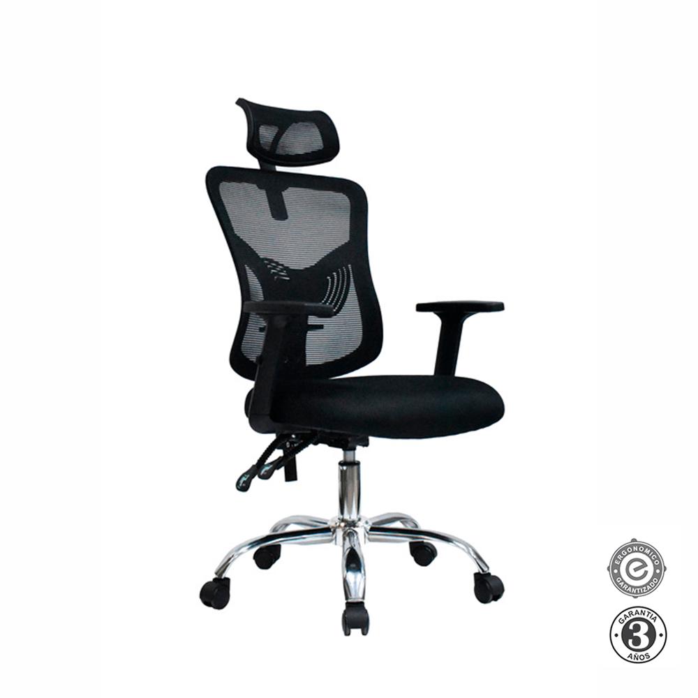 Silla Ergonómica Fone Ultra Presidente Cromado Negro Althea Confort