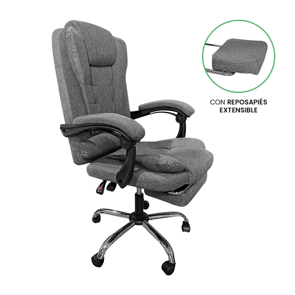 Silla Gerencial Ergonómica Evox Advance C1-GR Gris con Reposapiés