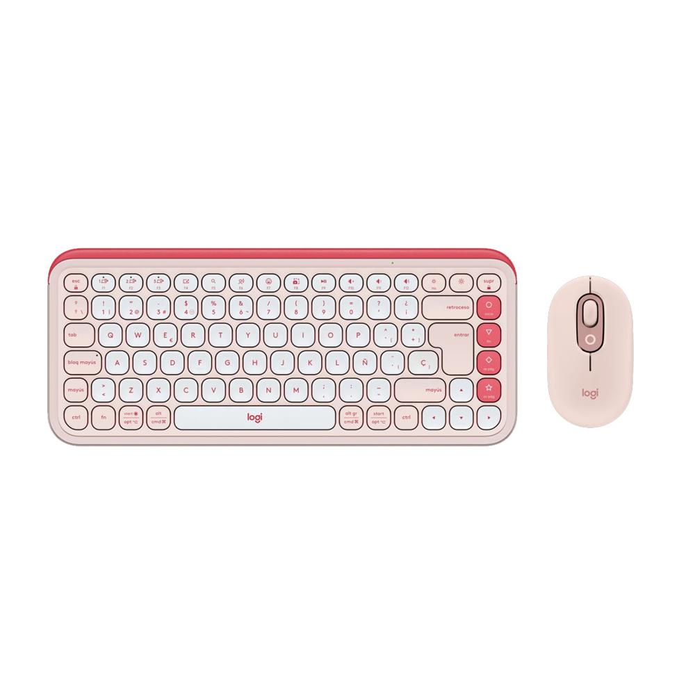 TECLADO LOGITECH MOUSE POP ICON BLUETOOTH WIRELESS ROSADO