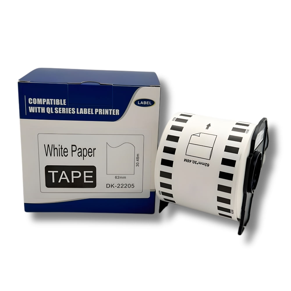 Cinta Compatible con Brother DK-2205 - 62mm x 30.4m Rollo Continuo