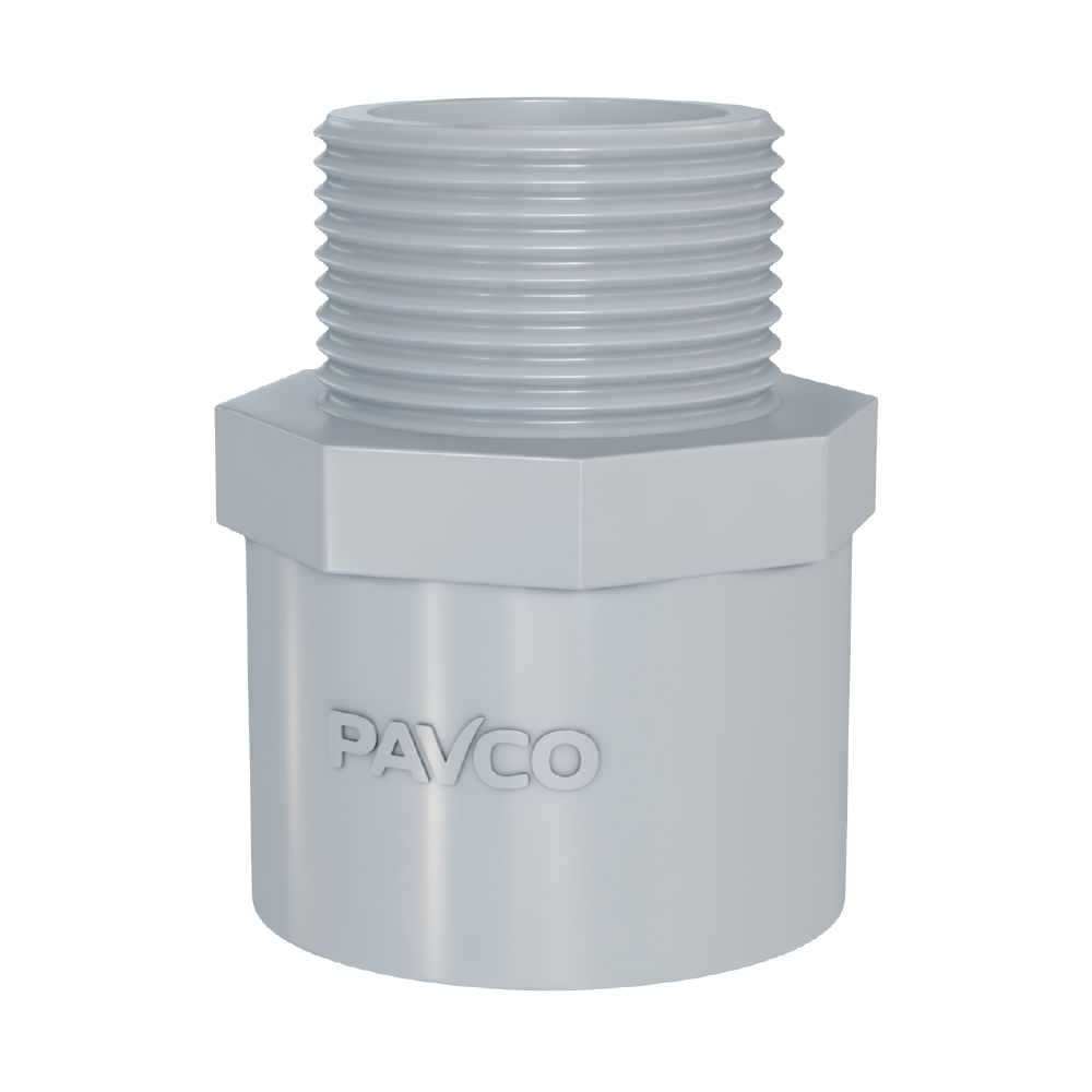 Adaptador PVC Enroscado Pavco Modelo 935022 Gris Agua Fría