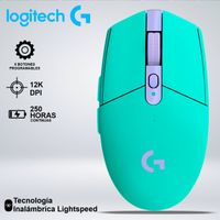 MOUSE GAMER G305 LIGHTSPEED SENSOR HERO 12K  6 BOTONES VERDE