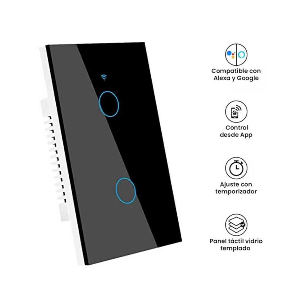 Switch Inteligente WiFi 2 Toma Control por Voz Alexa Google Home